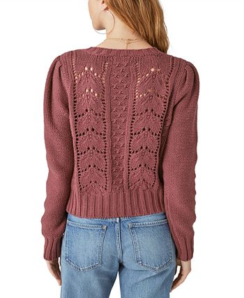 Lucky Brand Women's Mixed-Knit Embroidered Cardigan Sweater & Reviews -  Sweaters - Women - Macy's