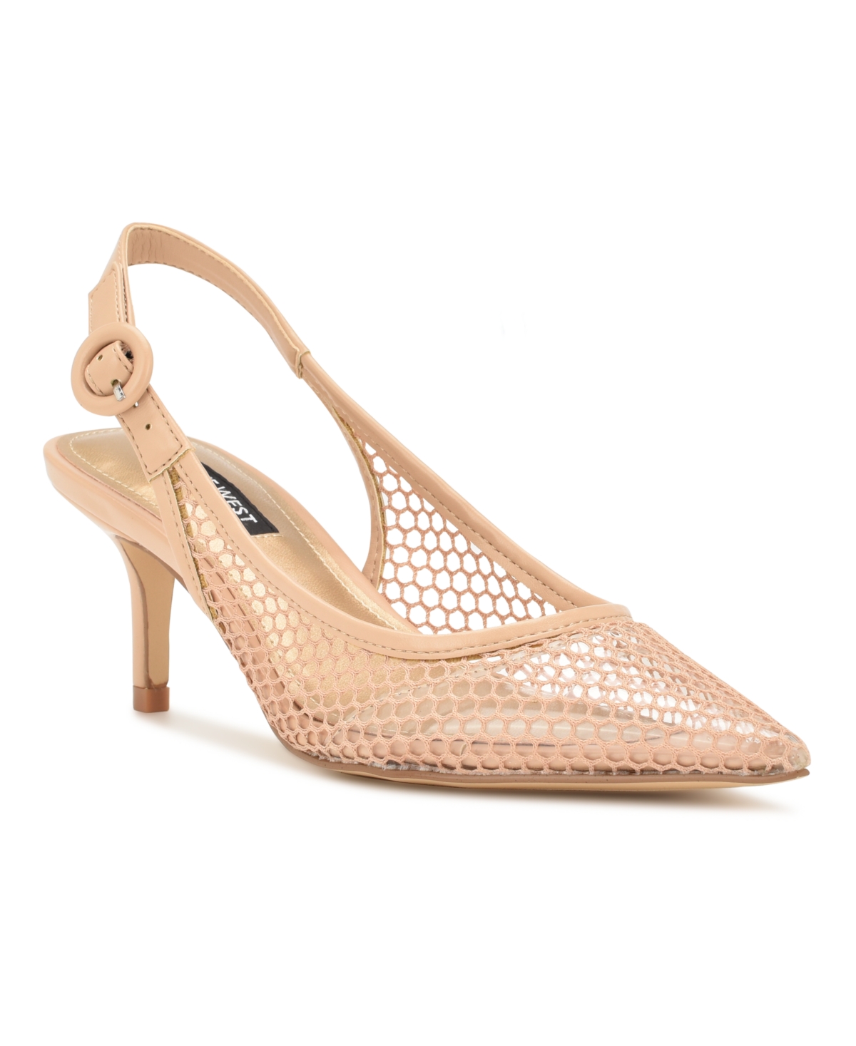 Nine West Alots Pointed Toe Slingback Pump In Light Natural