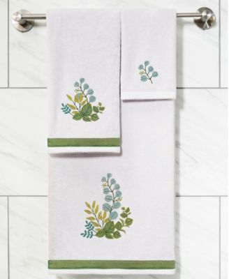 Turkish Cotton Botanica Embellished 2-Pc. Hand Towel Set