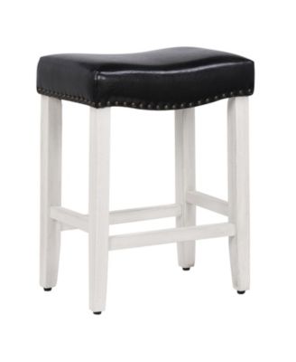 24" Upholstered Saddle Seat Counter Stool (Set of 2)