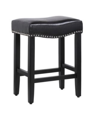 24" Upholstered Saddle Seat Counter Stool (Set of 2)