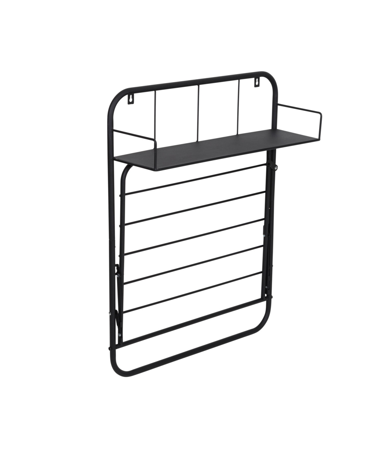 Shop Honey Can Do Collapsible Wall-mounted Clothes Drying Rack With Shelf In Black