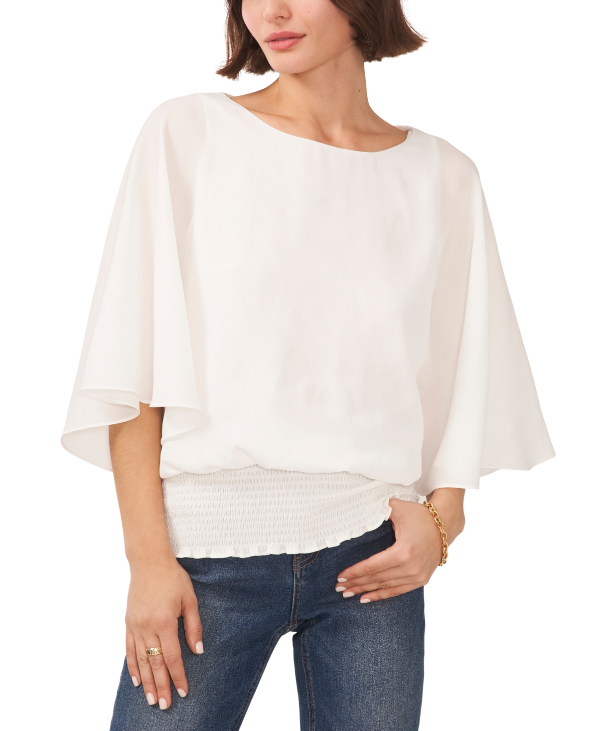 Sam & Jess Women's Smocked-Waist Top