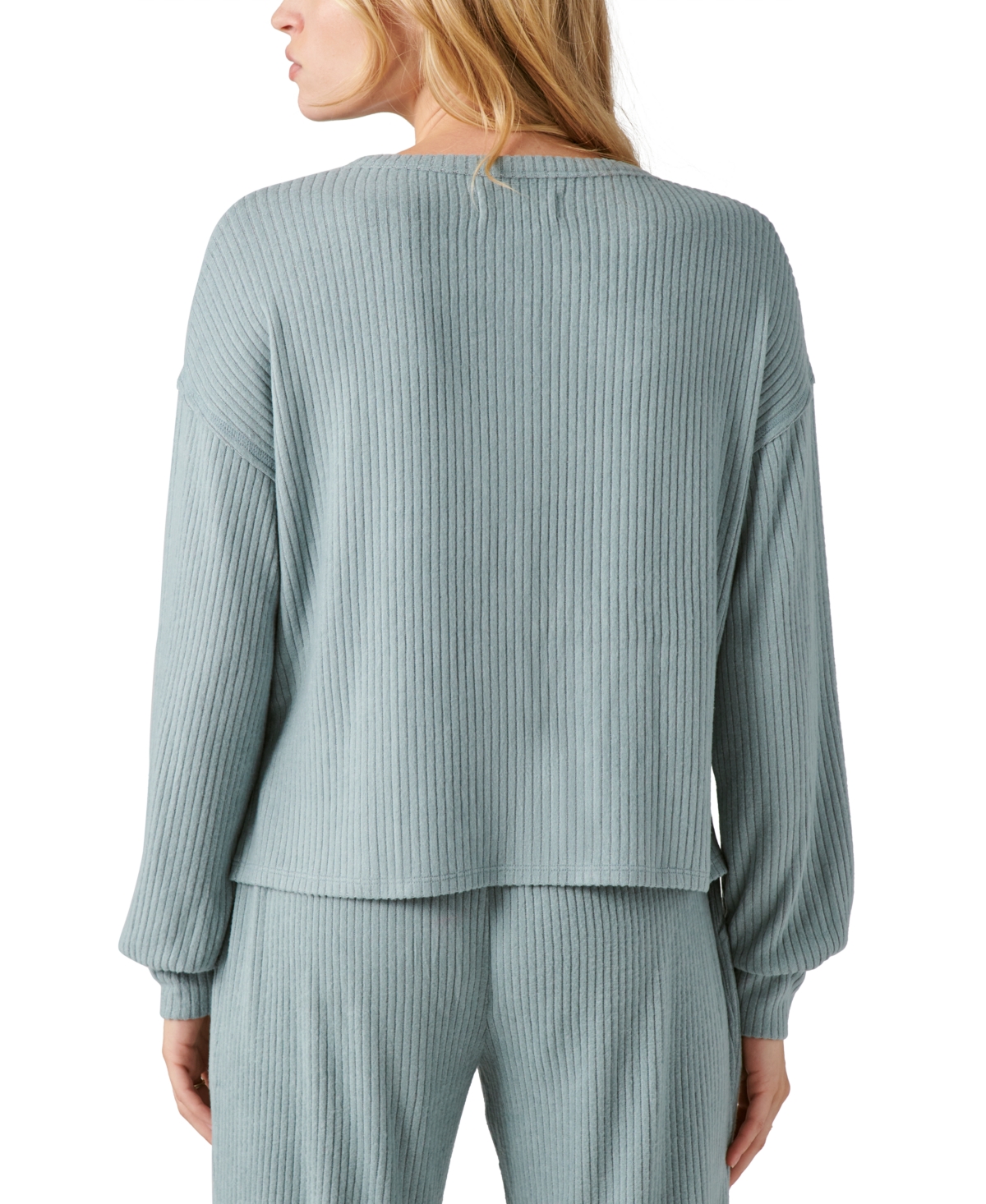 Lucky Brand Women's Cloud Ribbed Long-Sleeve Henley Top