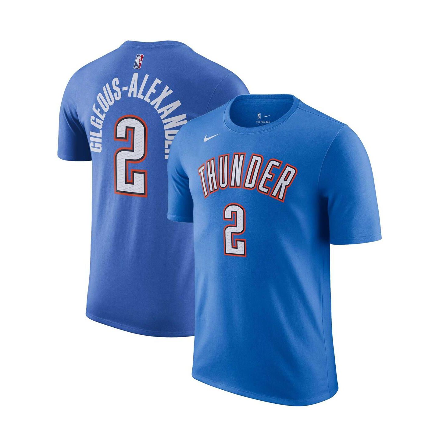 Мужская футболка Nike Shai Gilgeous-Alexander Blue Oklahoma City Thunder Icon 2022/23 Name and Number Performance — фото 1