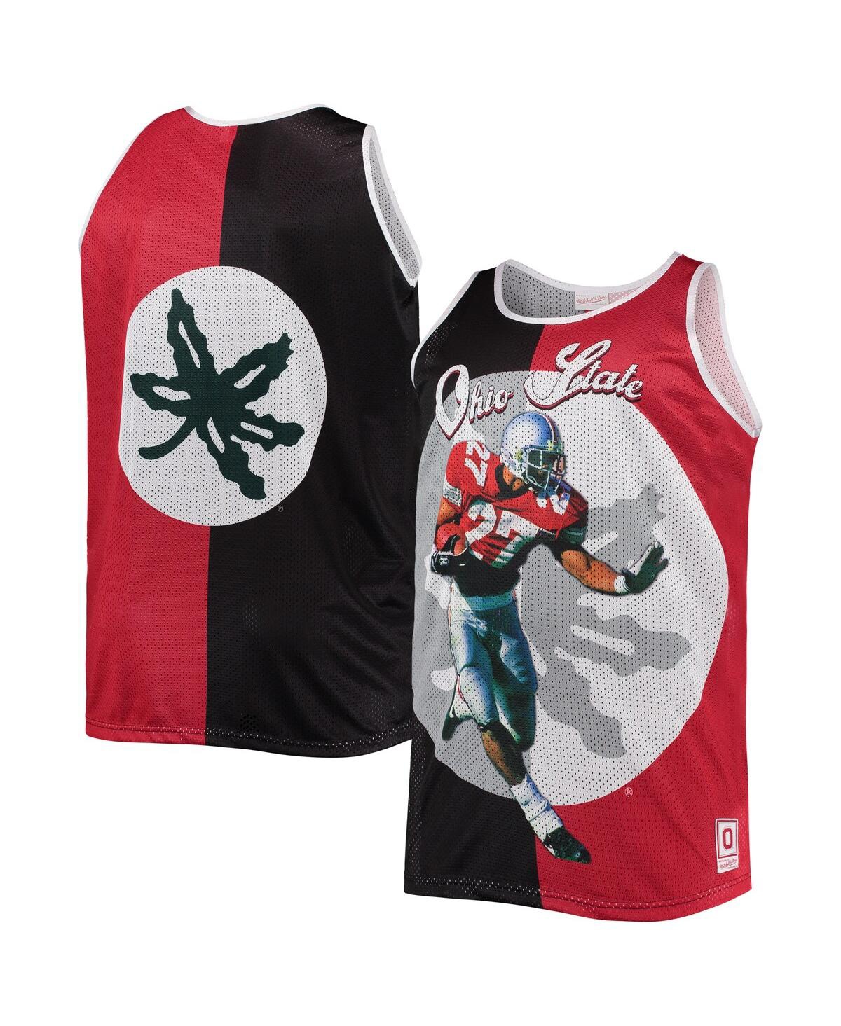 Mitchell & Ness Eddie George Black/scarlet Ohio State Buckeyes Sublimated Player Big & Tall Tank Top In Black,scarlet