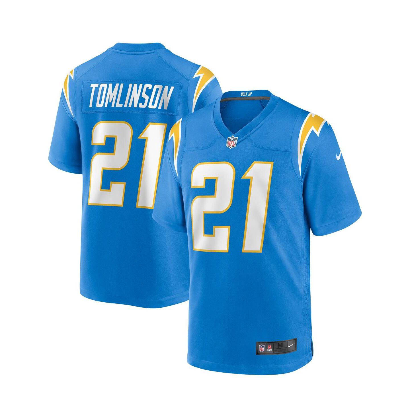 Мужской топ Nike LaDainian Tomlinson Powder Blue Los Angeles Chargers Game Retired Player Jersey — фото 1