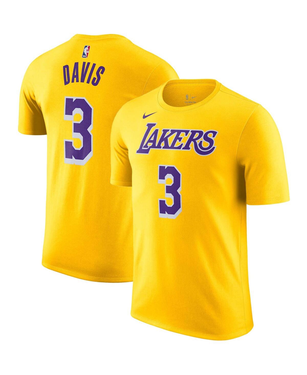 Shop Nike Men's  Anthony Davis Gold Los Angeles Lakers Icon 2022/23 Name And Number Performance T-shirt
