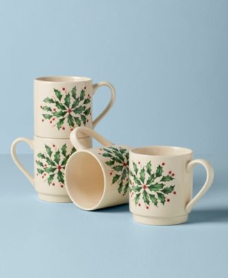 Hosting the Holidays Stackable Mugs, Set of 4