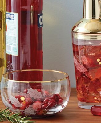 Holiday Gold Glass Nut Bowl