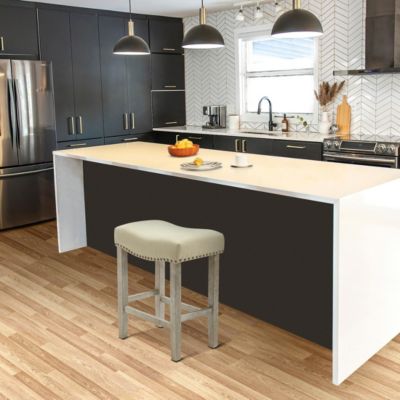 24" Upholstered Saddle Seat Counter Stool