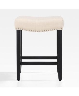 24" Upholstered Saddle Seat Counter Stool
