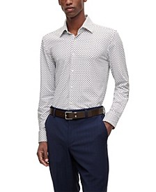 BOSS Men's Printed Performance-Stretch Jersey Slim-Fit Dress Shirt