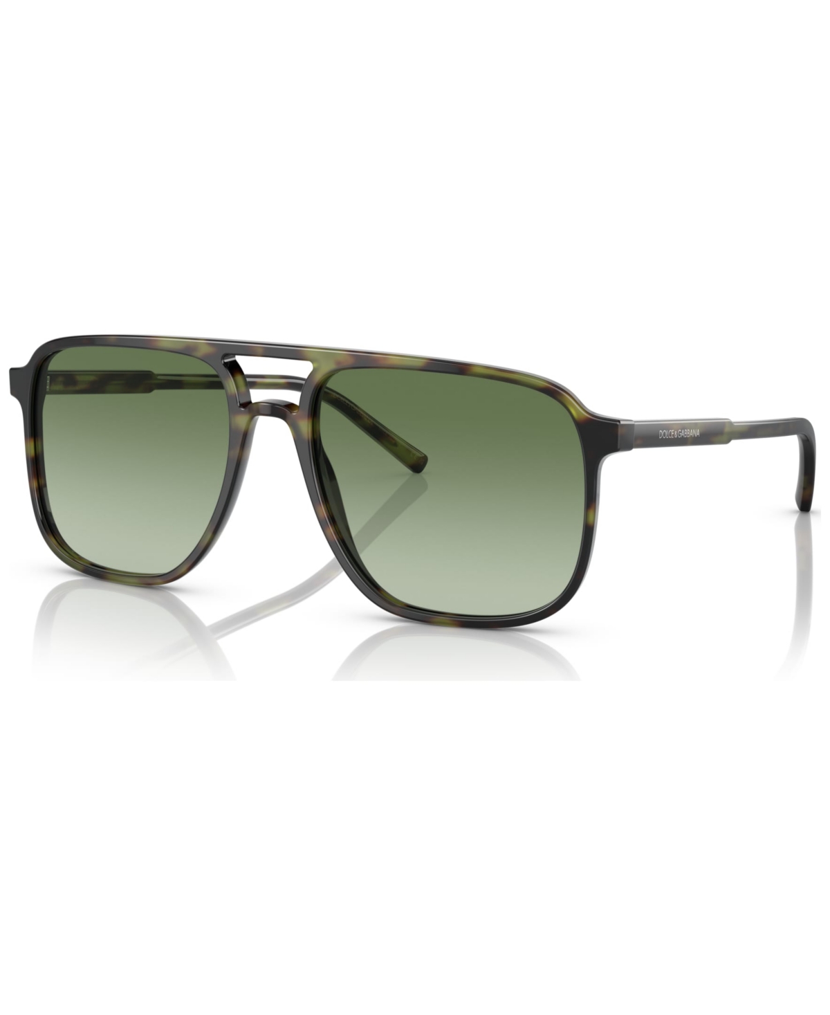 Dolce & Gabbana Men's Low Bridge Fit Sunglasses, Dg4423f58-y In Green Havana