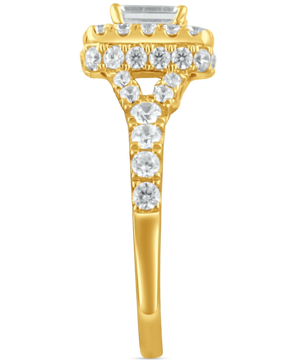 Diamond Halo Emerald Bridal Set (2. ct. t.w.) in 14k White, Yellow or Rose Gold