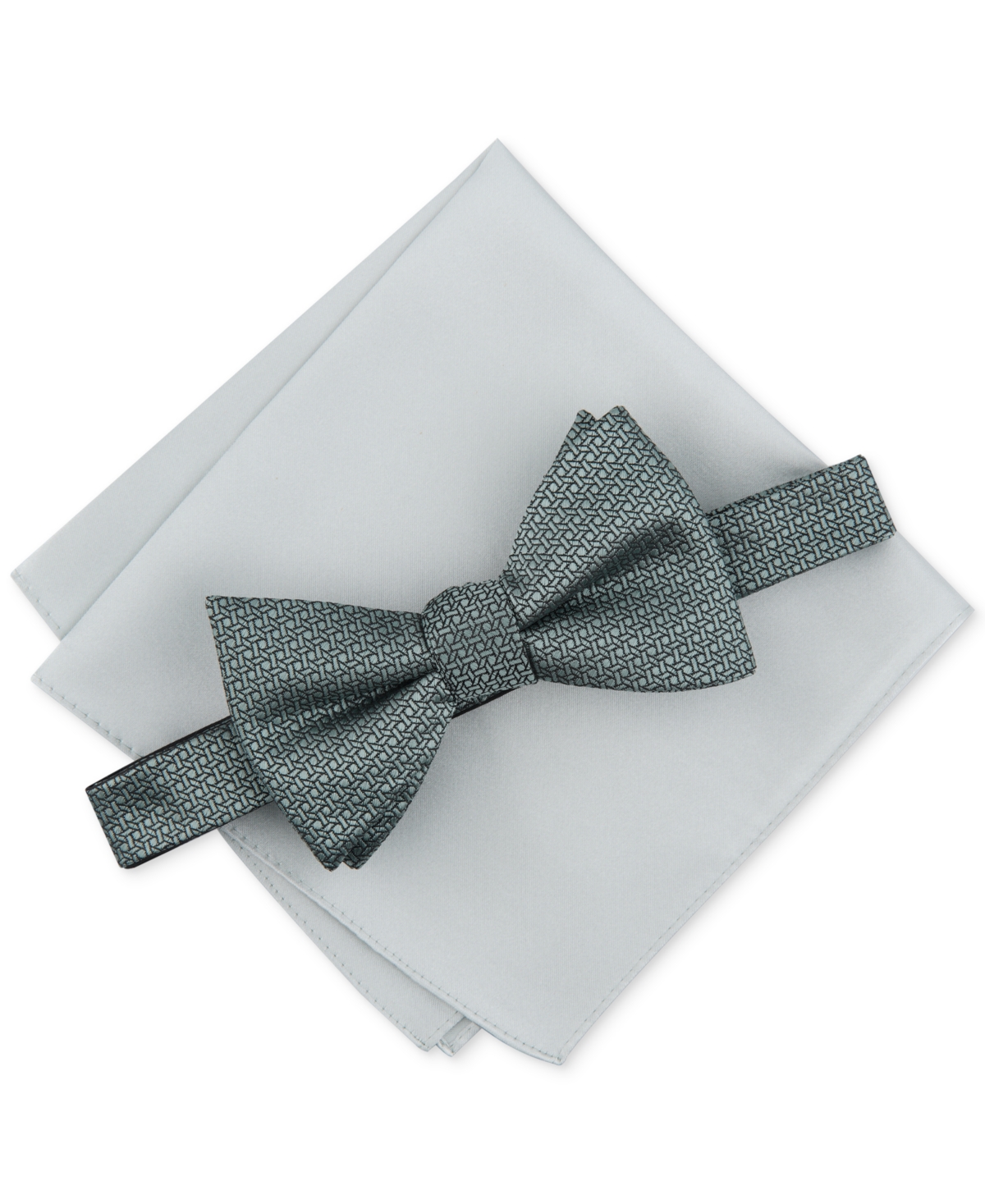 Shop Alfani Men's 2-pc. Bow Tie & Pocket Square Set, Created For Macy's In Mint
