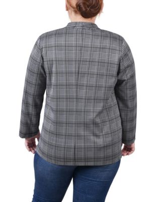 Plus Size 3/4 Sleeve Ponte Blazer
