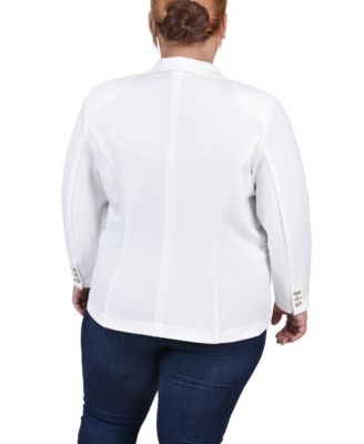 Plus Size Long Sleeve Scuba Crepe Blazer
