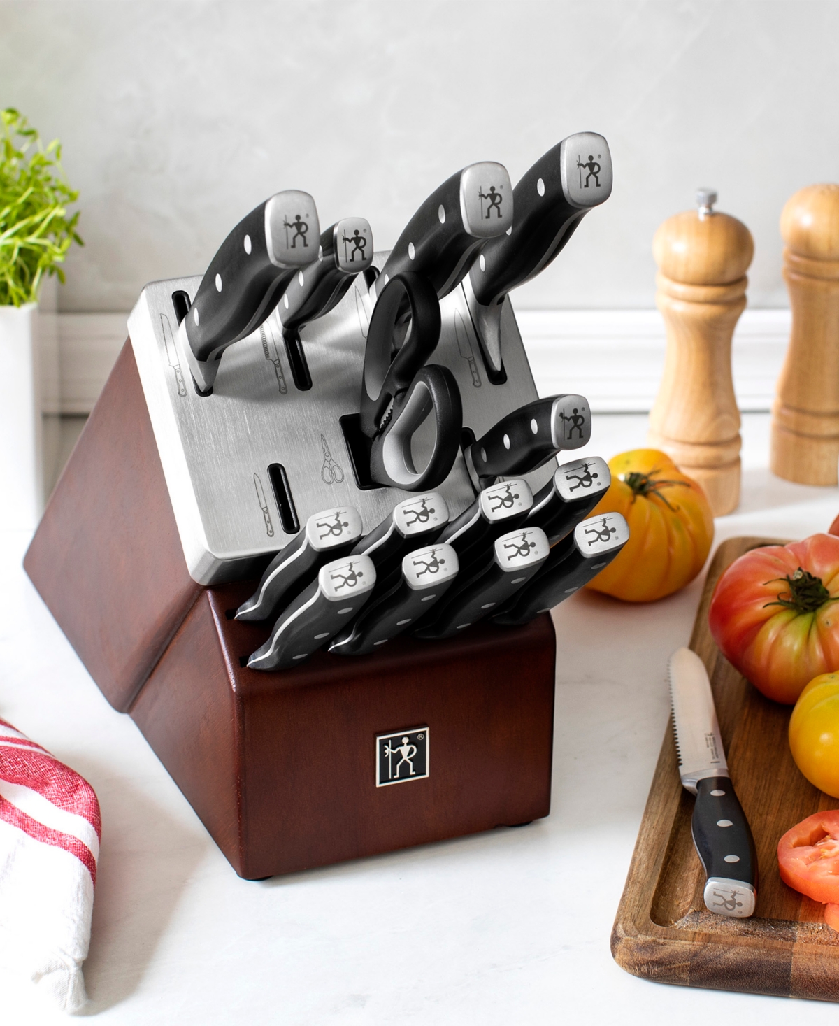 Henckels Forged Accent 16 Piece Self Sharpening Set - Stainless Steel, Brown