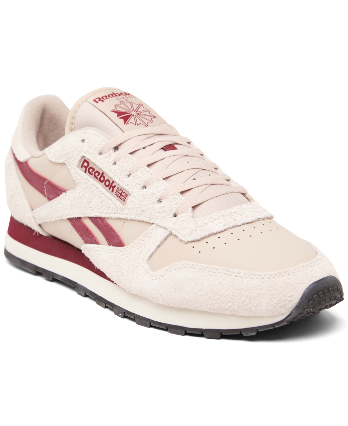 Reebok Men's Classic Leather Casual Sneakers From Finish Line In Modern  Beige/alabaster/classic Burgundy