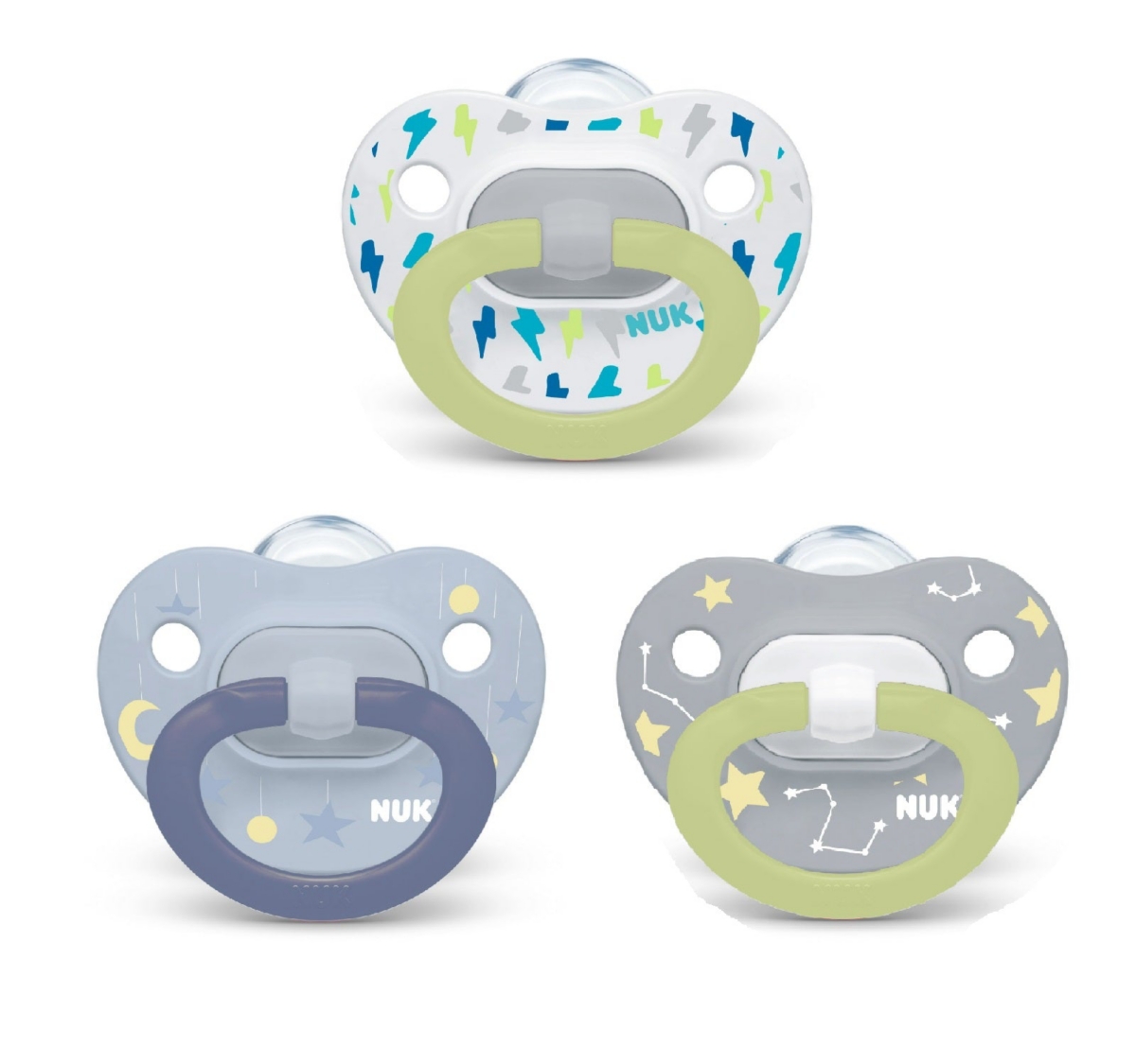 Nuk Babies' Orthodontic Pacifiers, 6 To 18 Months, Assorted, 3 Pack In Assorted Pre Pack