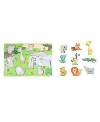 Zoo Animal Peg Puzzle for 24-Months+