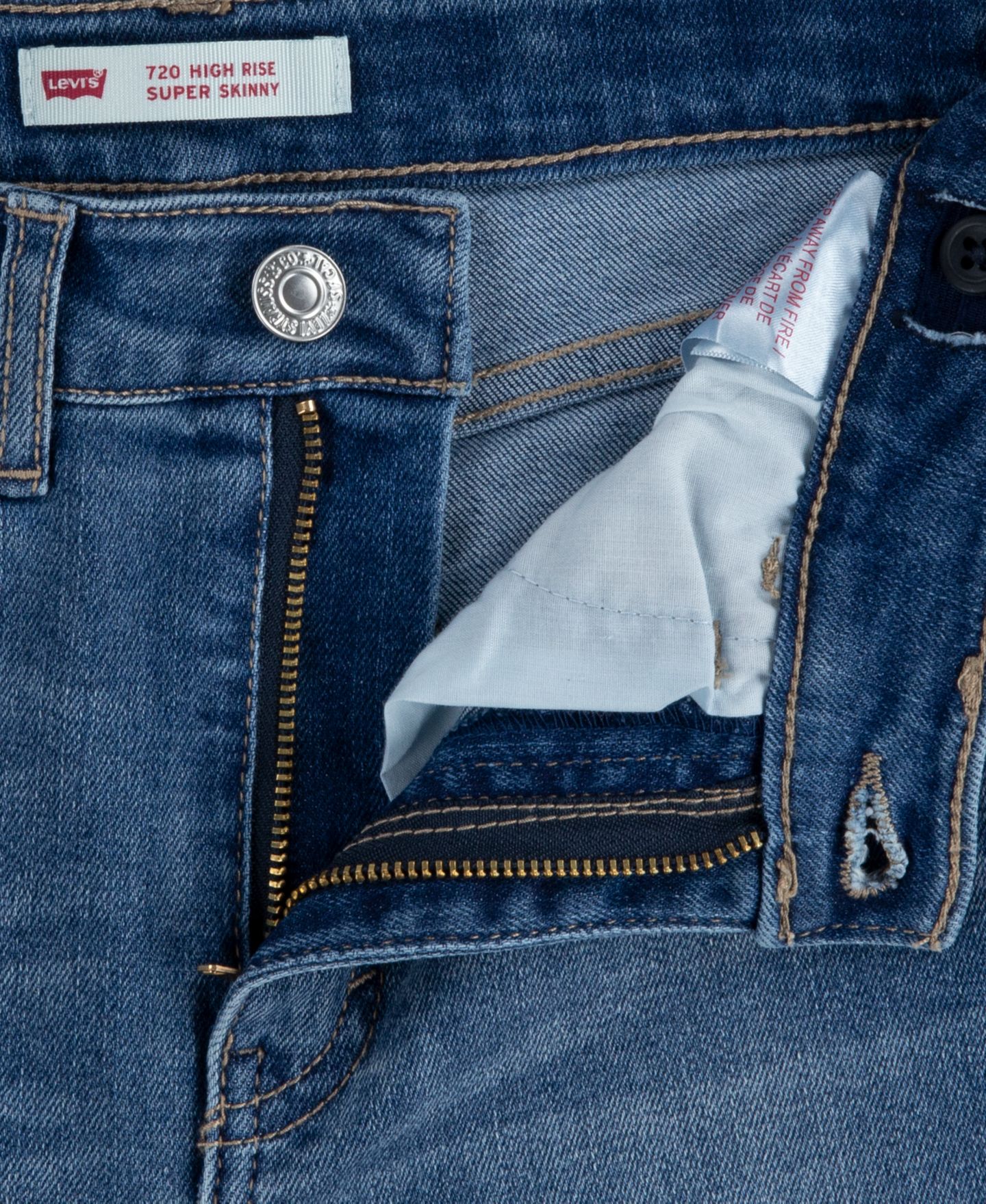 Джинсы Levi's 720 High-Rise Super Skinny Jeans для девочек, цвет: Синий — фото 10