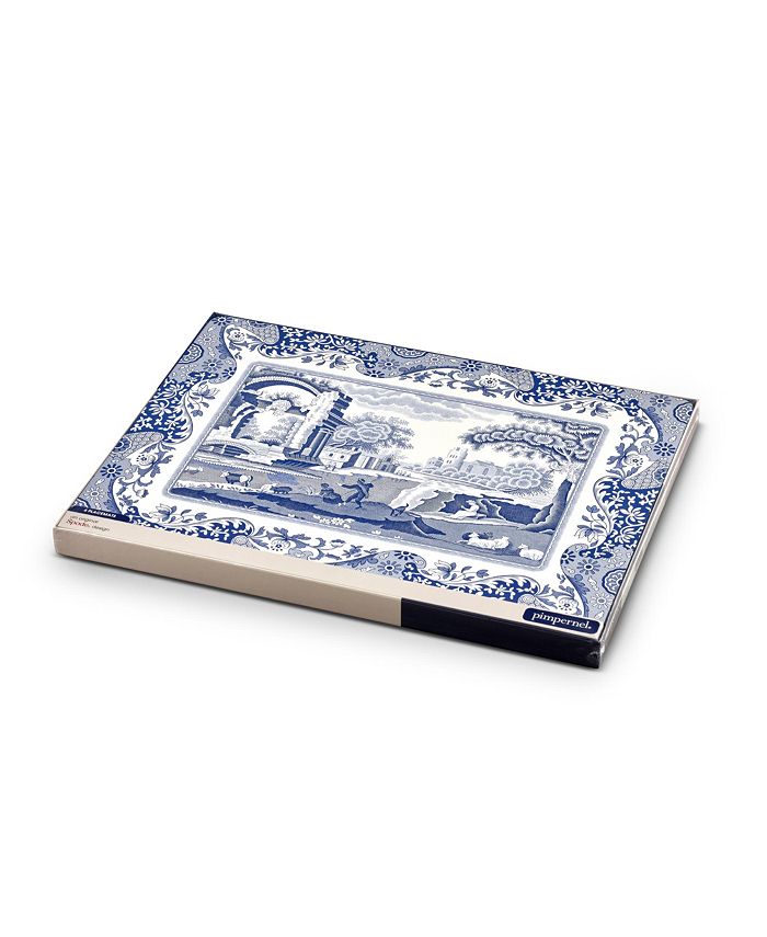 Spode Table Linens, Set of 4 Blue Italian Placemats Macy's