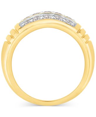 Men's Diamond Three Row Dome Ring (1 ct. t.w.) in 10k Gold
