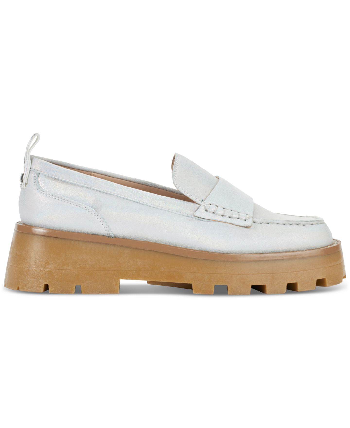 Женские туфли KARL LAGERFELD PARIS Maysun Slip-On Platform Lug Sole Loafer, цвет: Серебряный — фото 5