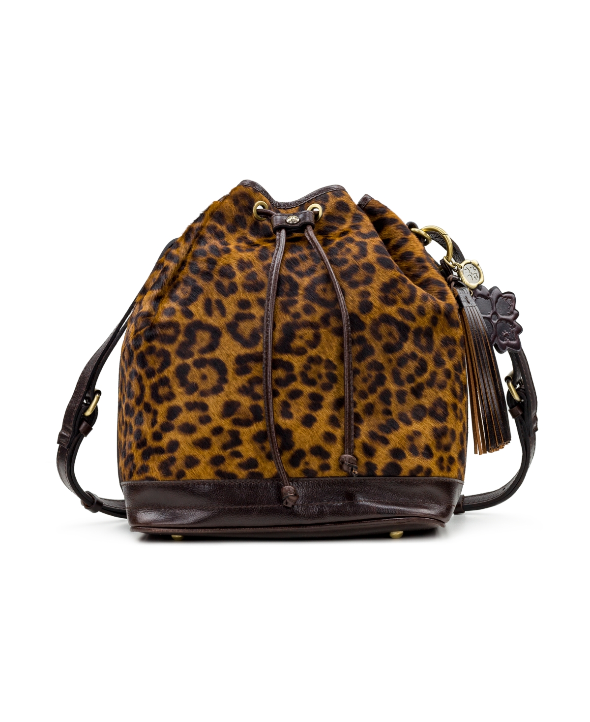 Patricia Nash Women's Melrose Drawstring Large Bag And Key Fob In Leopard/chocolate