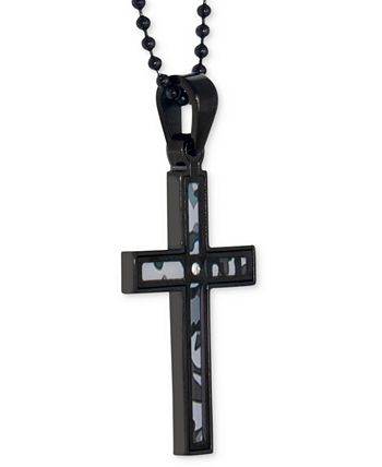 Mens camo cross best sale necklace