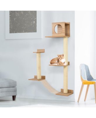 Multiple Level Wall Mounted Cat Condo Interior Sleep & Lounge Area