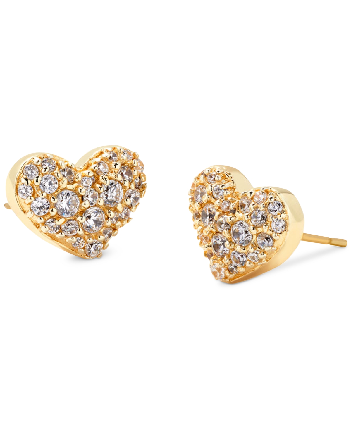 Kendra Scott Ari Pave Crystal Heart Earrings In Gold