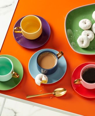 Make it Pop Cup Saucer 8 Piece Set, Service for 4