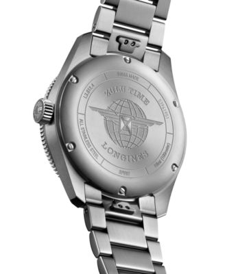 Men's Swiss Automatic Spirit Zulu Time Stainless Steel Bracelet Watch 42mm