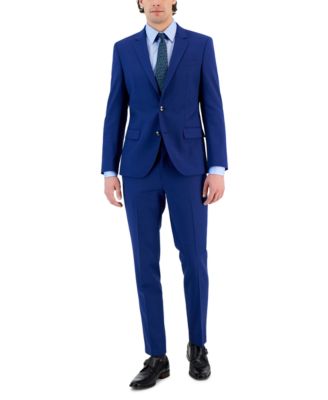 Hugo Boss Mens Slim Fit Superflex Suit In Medium Blue