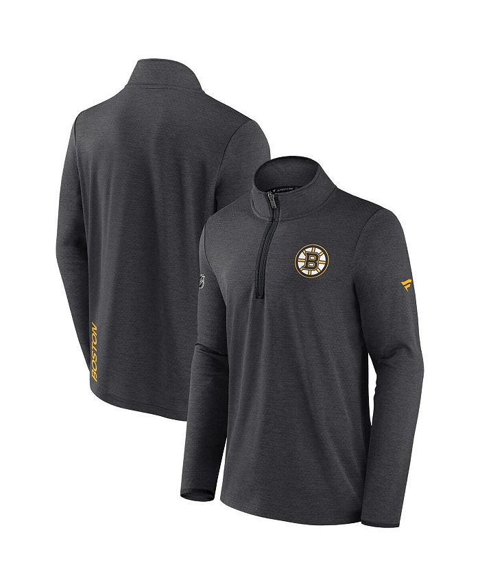FANATICS Men's Fanatics Branded Heather Charcoal Boston Bruins Long Sleeve  T-Shirt