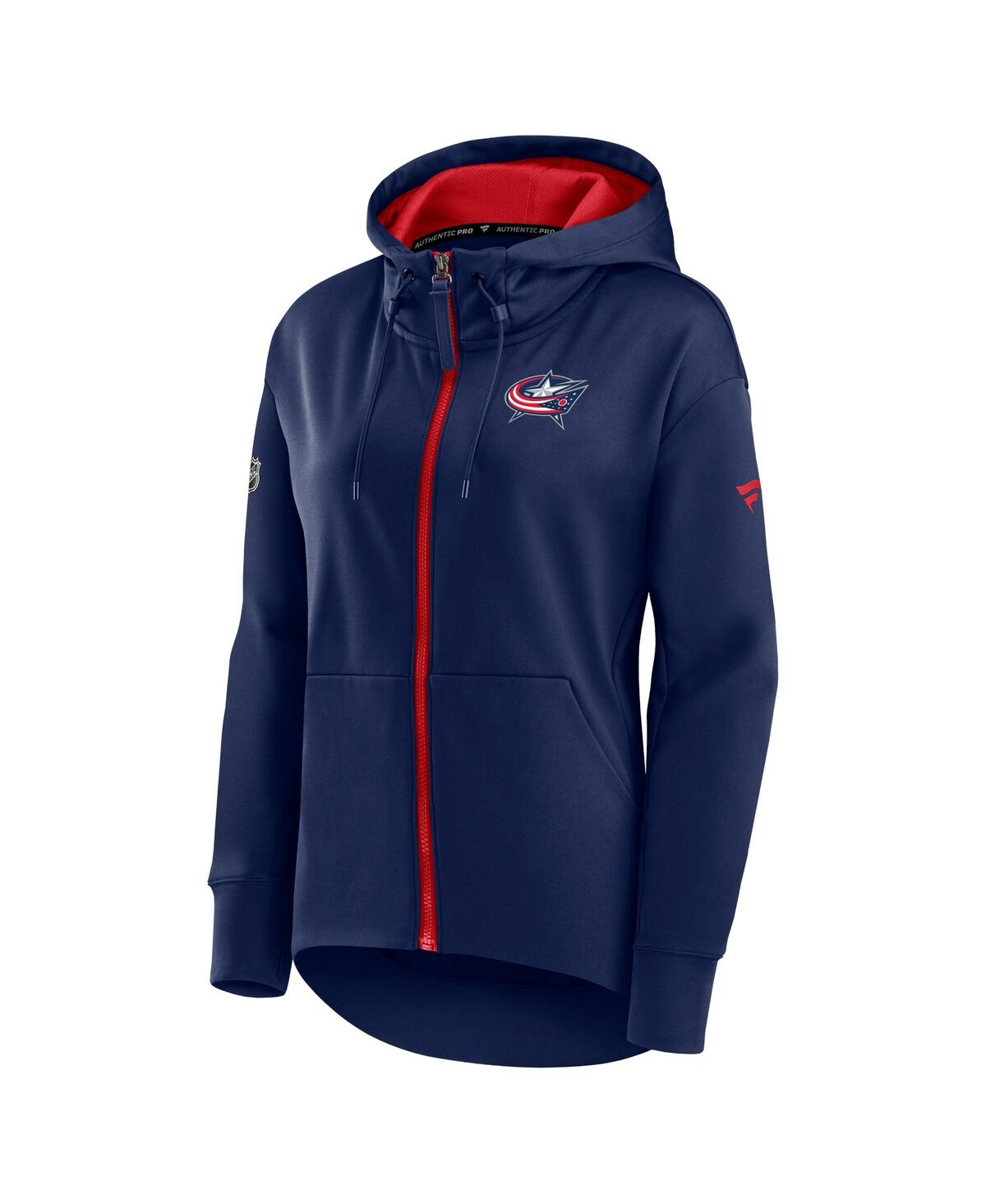 Fanatics Branded Navy Columbus Blue Jackets Authentic Pro Rink Full-zip Hoodie In Navy