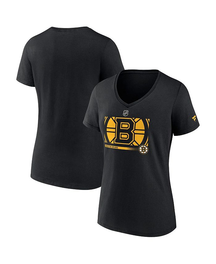 Women's Fanatics Branded Black Boston Bruins Authentic Pro V-Neck T-Shirt