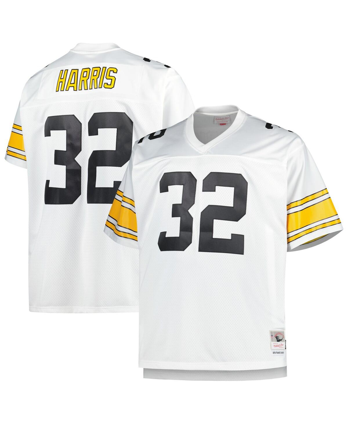 Men's Mitchell & Ness Franco HarrisPittsburgh Steelers Big and Tall 1976 Retired Player Replica Jersey - White