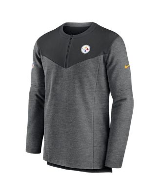 Men's Charcoal Pittsburgh Steelers Sideline Lockup Performance Quarter-zip Jacket