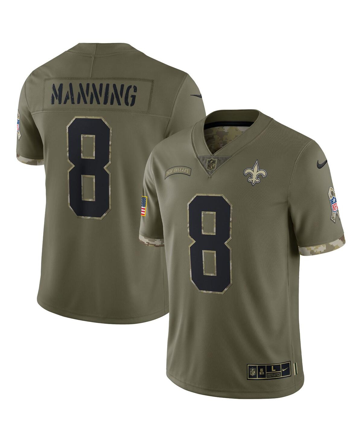 Men's Nike Archie Manning Olive New Orleans Saints 2022 Salute To Service Retired Player Limited Jersey