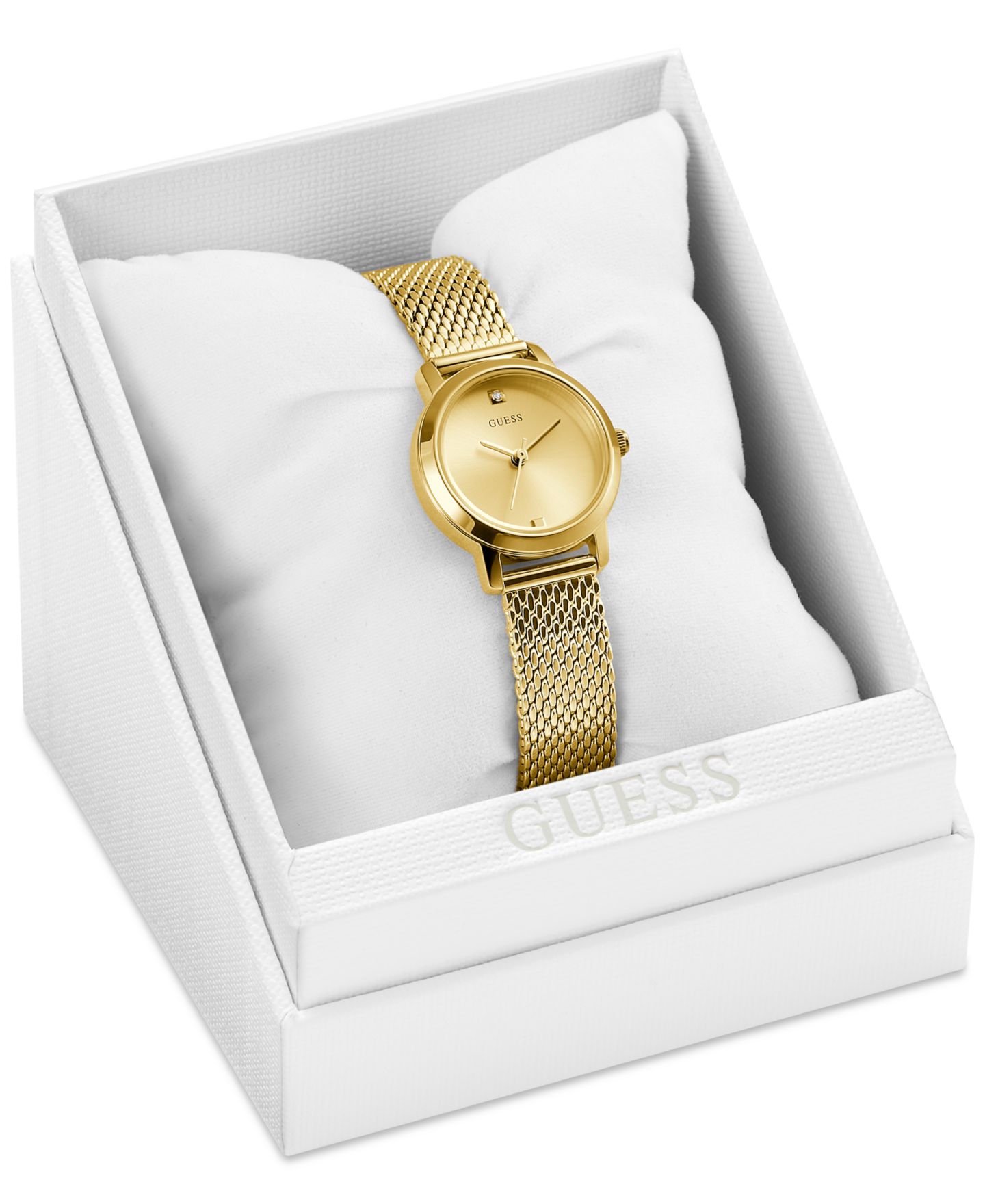 Женские часы GUESS Gold-Tone Mesh Bracelet Watch 25mm — фото 6