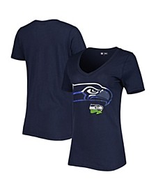 Women's College Navy Seattle Seahawks Ink Dye Sideline V-Neck T-Shirt