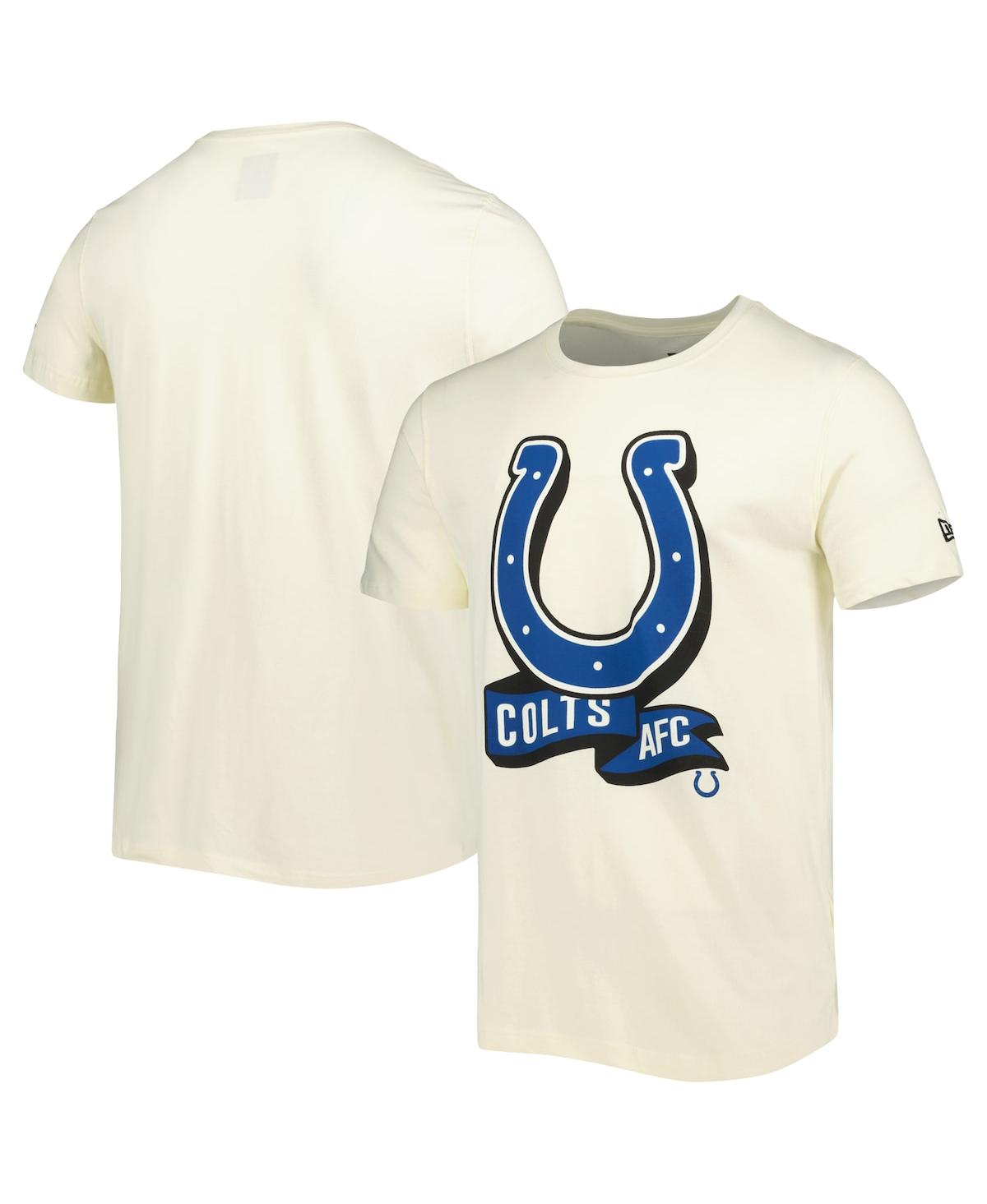 New Era Men's  Cream Indianapolis Colts Sideline Chrome T-shirt