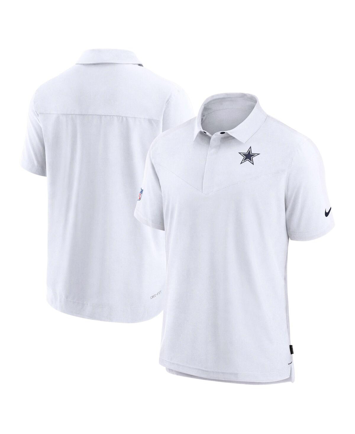 Nike White Dallas Cowboys Sideline Lockup Performance Polo Silver