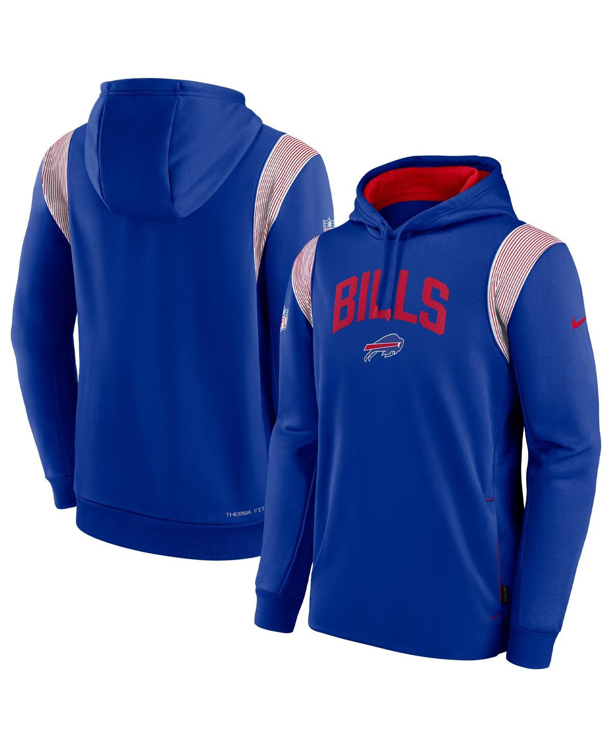 Shop Nike Men's  Royal Buffalo Bills Sideline Athletic Stack Performance Pullover Hoodie