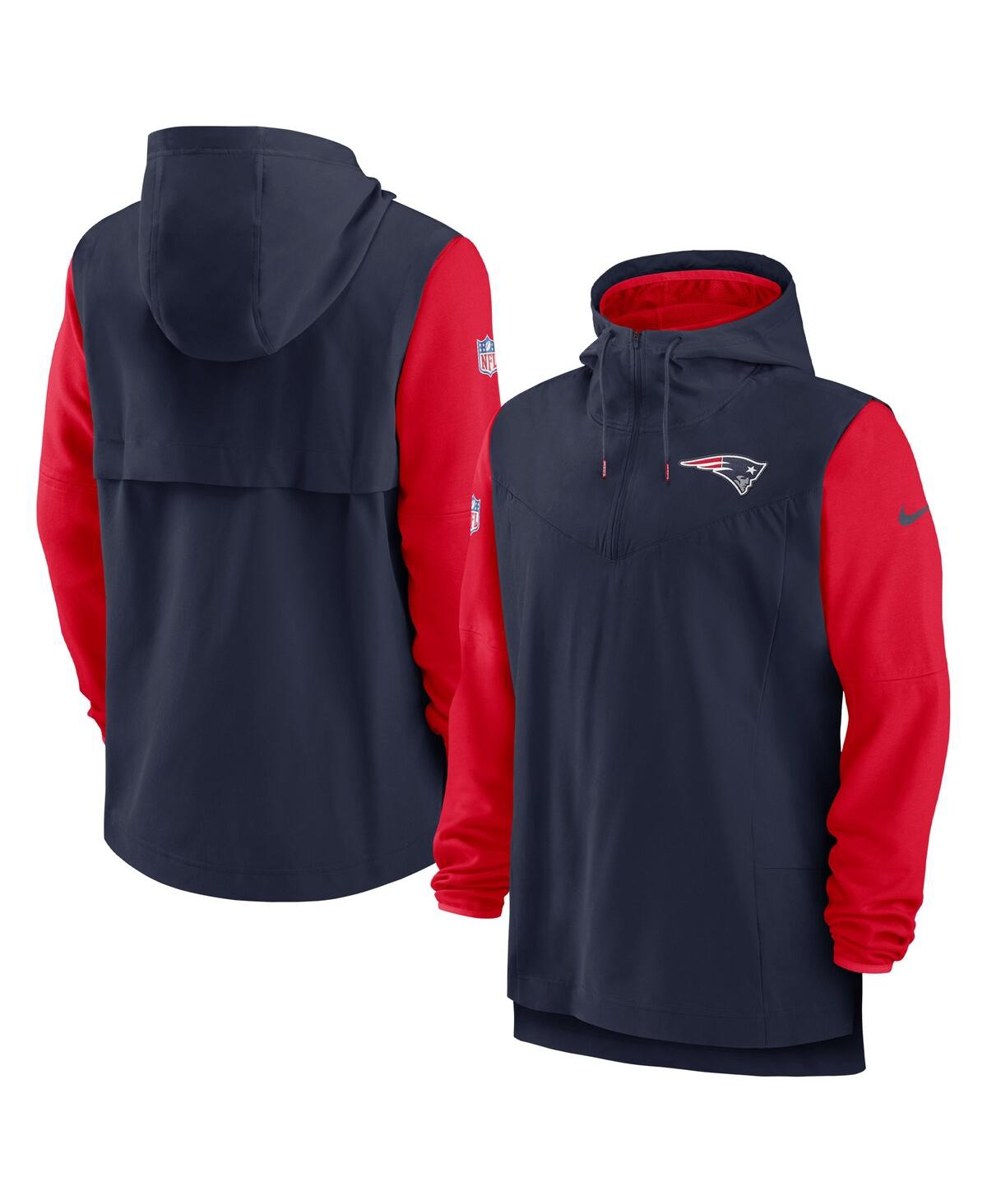 Men's Nike Red New England Patriots Sideline Player Quarter-zip Hoodie - Red
