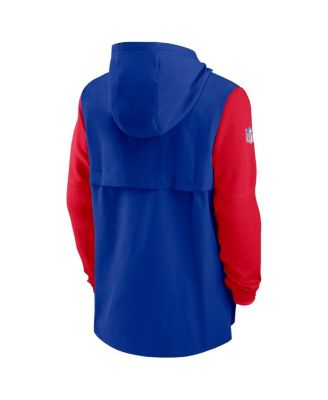 Men's Royal, Red Buffalo Bills Sideline Player Quarter-zip Hoodie